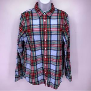 Lands' End flannel Shirt - Red, Blue, Green